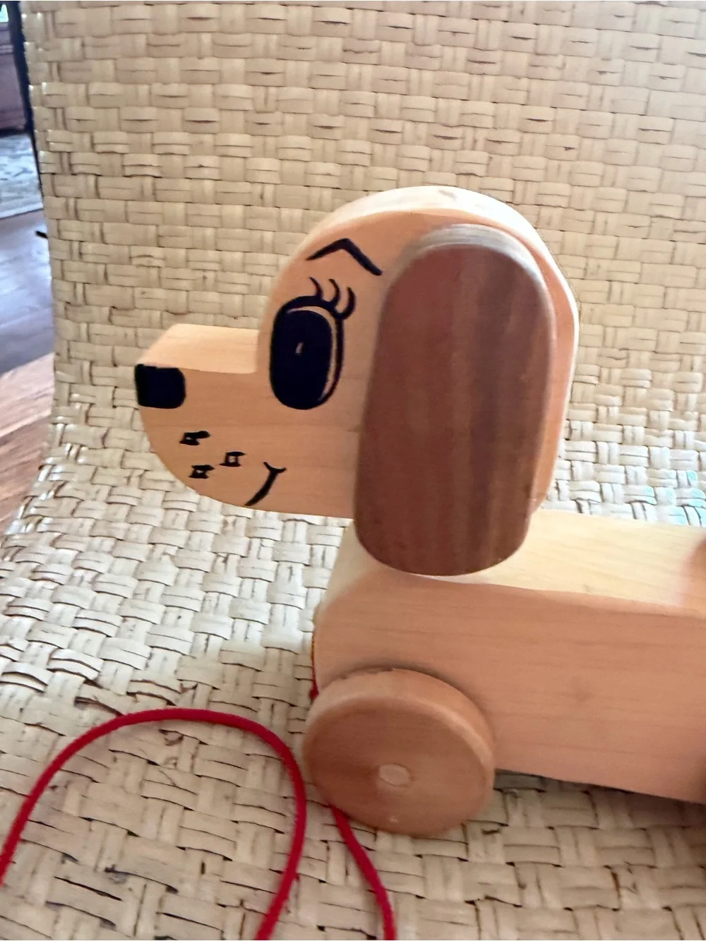 Wooden Dog Pull Toy Stackable Rings Woodstock Toymaket